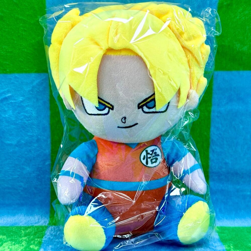 DRAGON BALL Super Saiyan 2 Goku Plush SEALED SSJ2 Sitting Pose